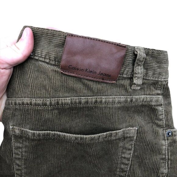 Calvin Klien Jeans Size 34 Corduroy Pants Green - Picture 9 of 12